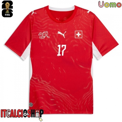 Svizzera Ruben Vargas #17 Prima Maglia Mondiali 2026 Manica Corta